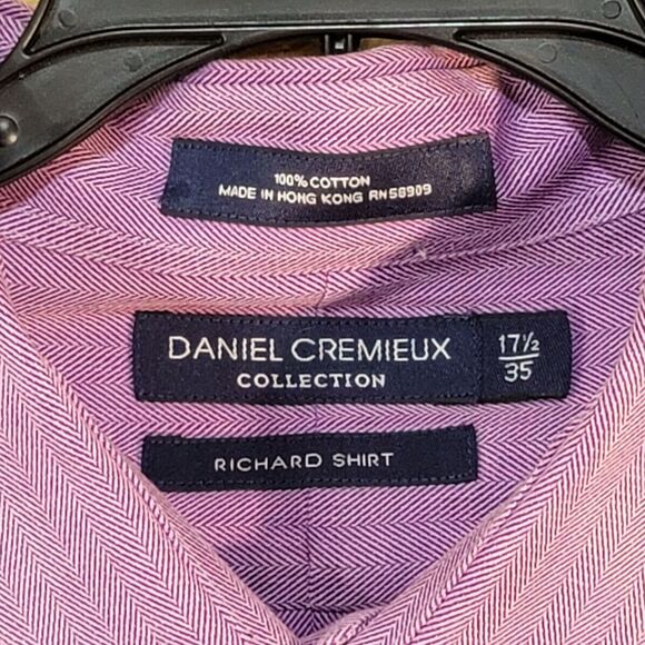 Cremieux Mens Long Sleeve Linen Button Down Dress Shirt Purple Size Collared - Picture 3 of 13